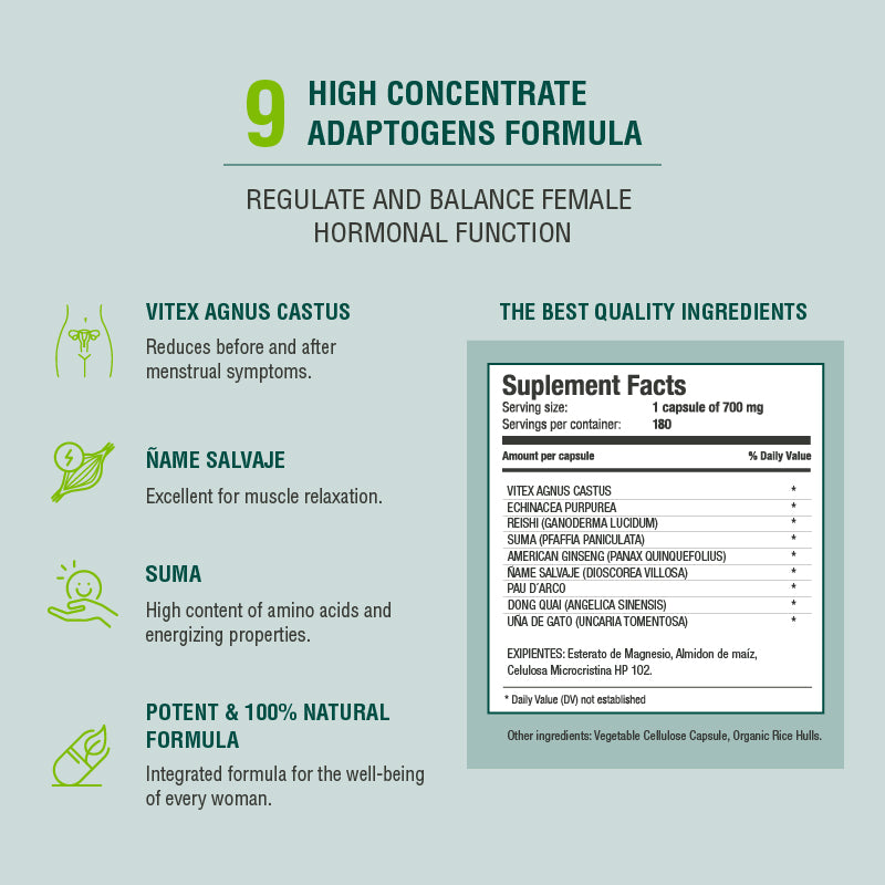 adaptógenos para el sistema hormonal femenino