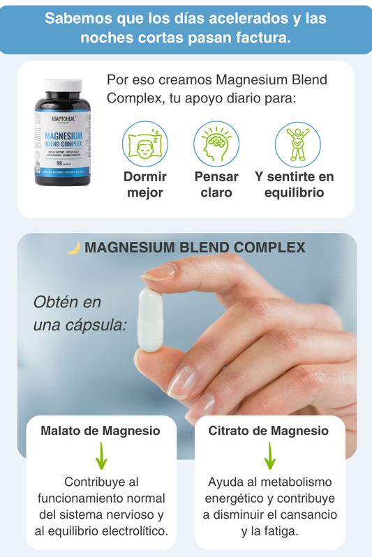 MAGNESIUM BLEND COMPLEX con Glicinato + Citrato + Malato + Vitamina B6 - 90 Caps