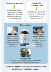 MAGNESIUM BLEND COMPLEX con Glicinato + Citrato + Malato + Vitamina B6 - 90 Caps